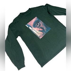 On sight large Dark green unisex long sleeve